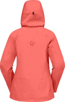 Veste Lofoten Gore-Tex Pro femme Norrøna, coloris Deep Sea Coral, vue de dos