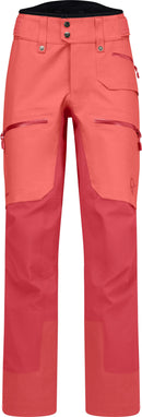 Pantalon Lofoten Gore-Tex Pro femme Norrøna, coloris Deep Sea Coral/Baked Apple, vue de face