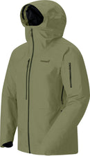 Veste Lofoten Gore-Tex Insulated homme Norrøna, coloris Deep Lichen Green, vue de trois-quarts
