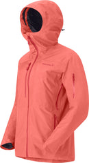 Veste Lofoten Gore-Tex Insulated femme Norrøna, coloris Deep Sea Coral, vue de trois-quarts