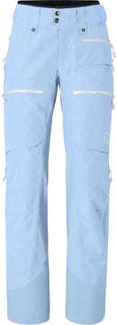Pantalon Lofoten Gore-Tex Insulated femme Norrøna, coloris Cashmere Blue, vue de face