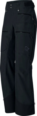 Pantalon Lofoten Gore-Tex Insulated femme Norrøna, coloris Caviar Black, vue de trois-quarts