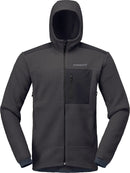 Polaire Trollveggen Warm3 Zip Hood homme Norrøna, coloris Phantom, vue de face