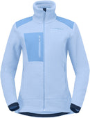 Polaire Trollveggen Warm3 femme Norrøna, coloris Cashmere Blue/Allure, vue de face