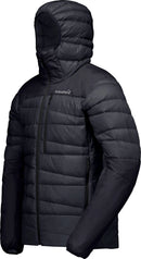Doudoune Falketind Down750 homme Norrøna, coloris Caviar Black, vue de trois-quarts