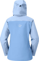 Veste Falketind Gore-Tex femme Norrøna, coloris Allure/Cashmere Blue, vue de dos