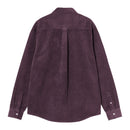 L/S Madison Cord Shirt Carhartt WIP, coloris violet, vue de dos