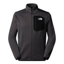 Polaire zippée Crest pour homme The North Face, coloris Anthracite Grey / TNF Black, vue de face